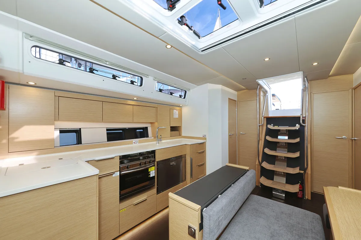 Galley of Vivid, a Hanse 510 sailboat at Grad Kaštela, Croatia