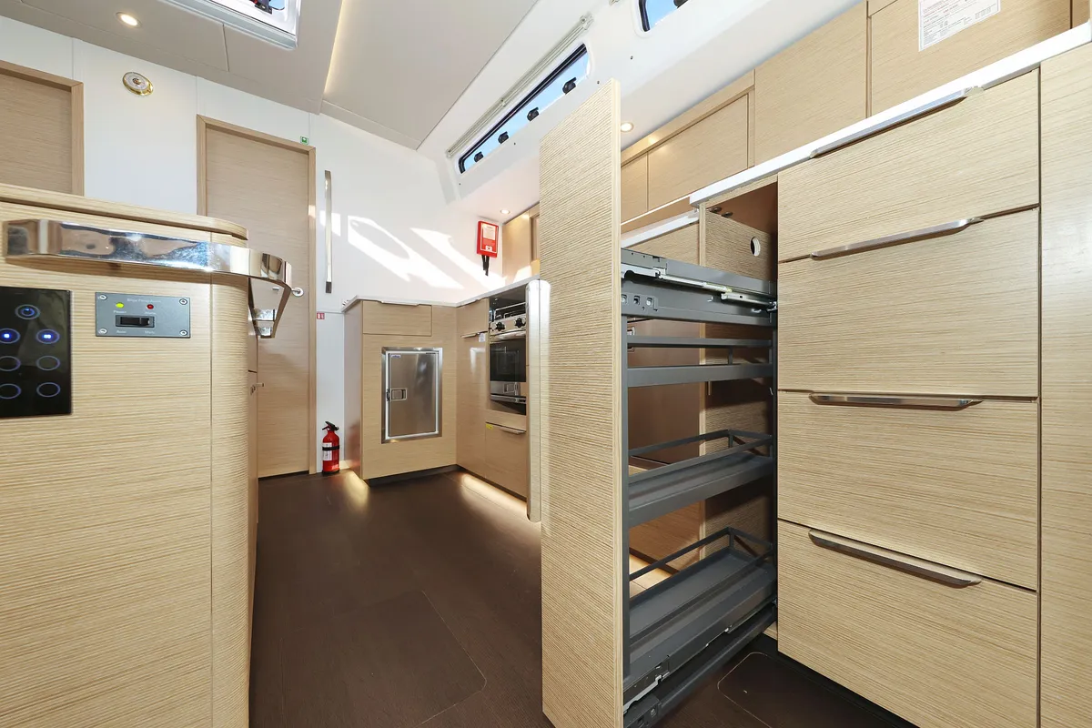 Galley of Vivid, a Hanse 510 sailboat at Grad Kaštela, Croatia