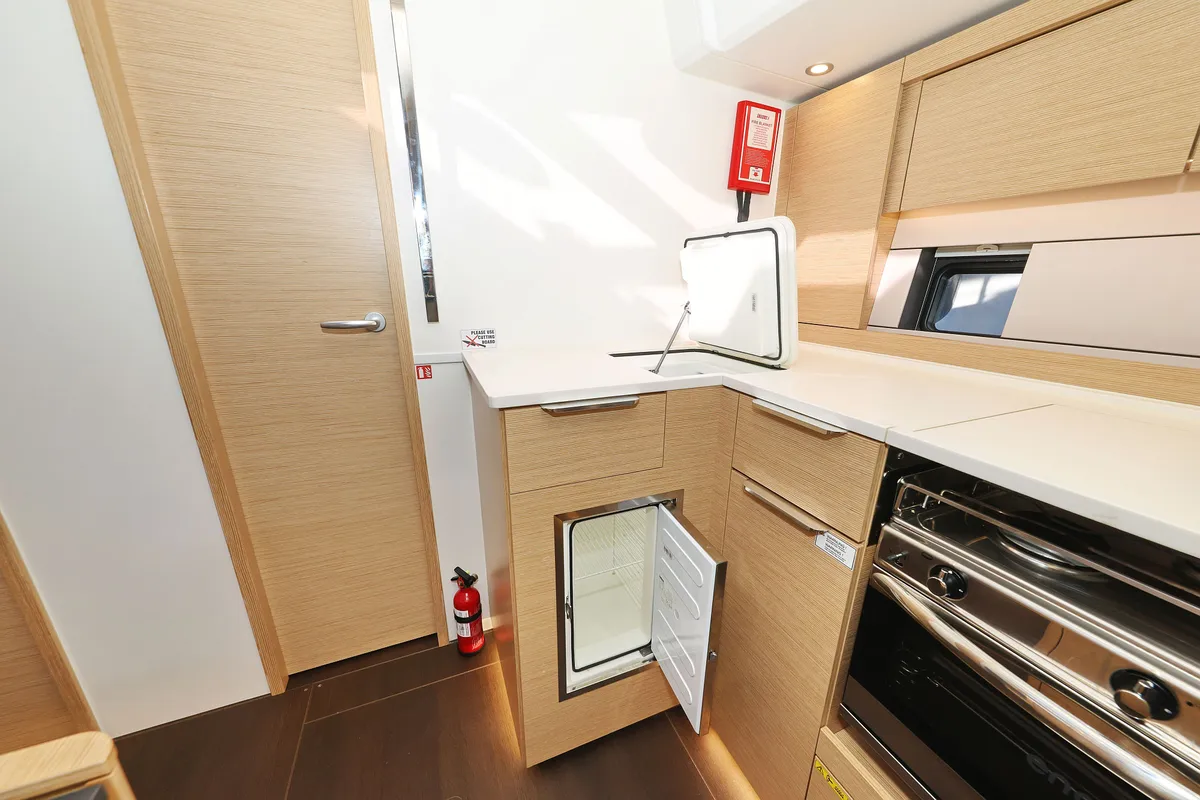 Galley of Vivid, a Hanse 510 sailboat at Grad Kaštela, Croatia