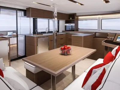 Galley of Lagoon 46, a catamaran at Nettuno, Italy