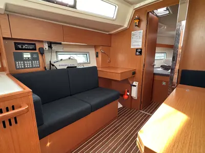Salon of Melina, a Bavaria C38 sailboat at Athens, Greece
