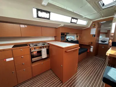 Galley of Melina, a Bavaria C38 sailboat at Athens, Greece