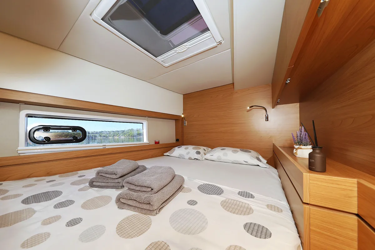 Cabin on Mela, a Bali 4.4 catamaran at Grad Šibenik, Croatia
