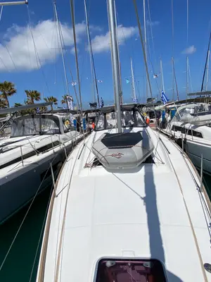 Deck of Callidora, a Beneteau Oceanis 45 sailboat at Municipal Unit of Rhodes, Greece