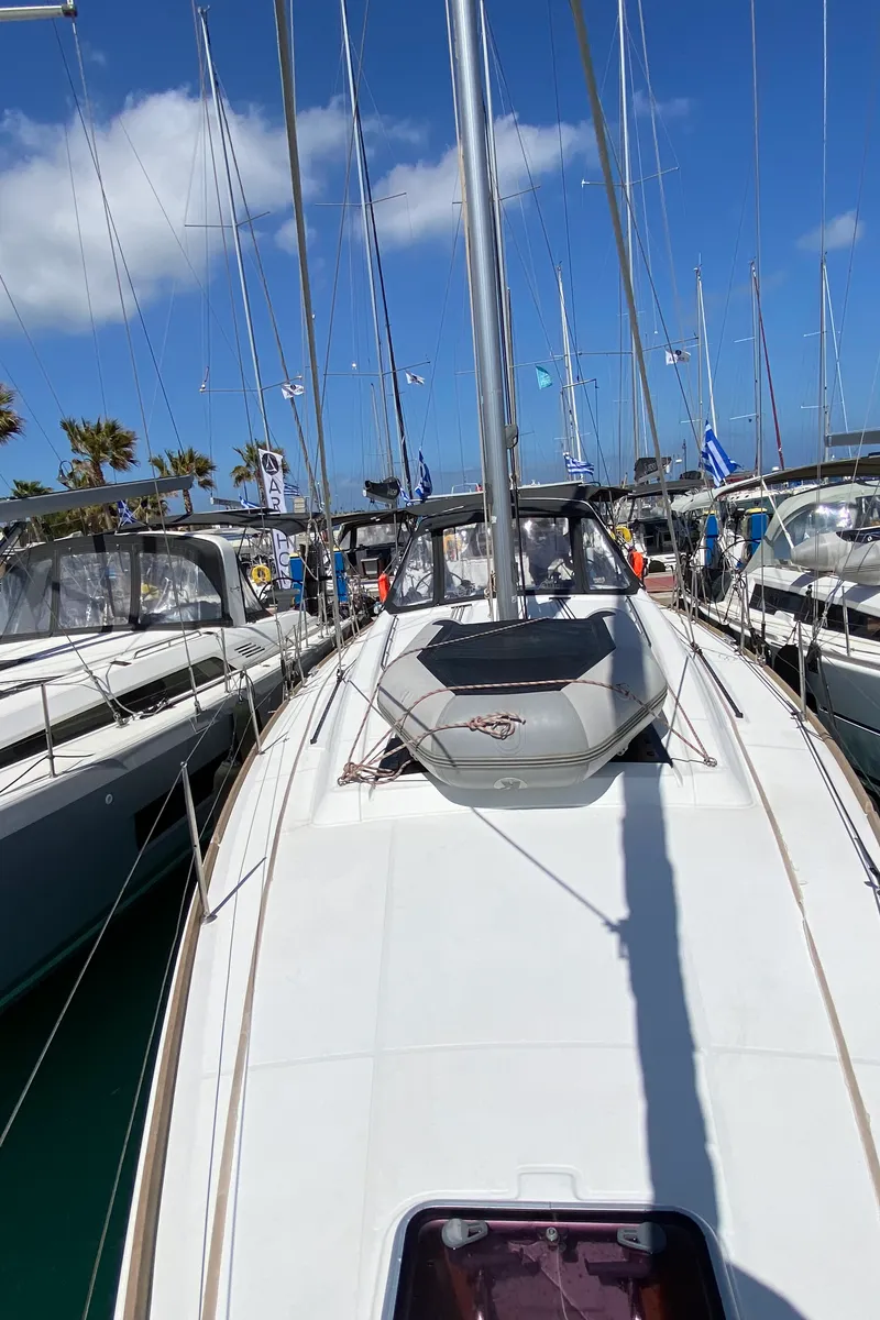 Deck of Callidora, a Beneteau Oceanis 45 sailboat at Municipal Unit of Rhodes, Greece