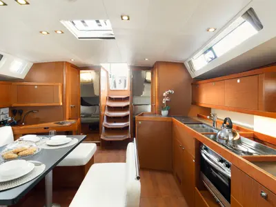 Salon of Callidora, a Beneteau Oceanis 45 sailboat at Municipal Unit of Rhodes, Greece
