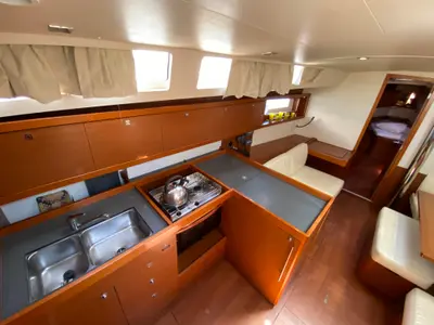 Galley of Callidora, a Beneteau Oceanis 45 sailboat at Municipal Unit of Rhodes, Greece