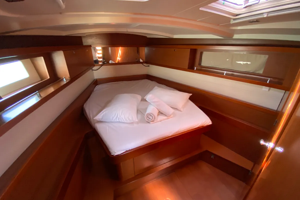 Cabin on Callidora, a Beneteau Oceanis 45 sailboat at Municipal Unit of Rhodes, Greece