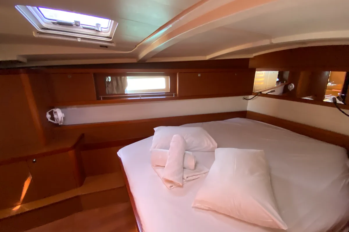 Cabin on Callidora, a Beneteau Oceanis 45 sailboat at Municipal Unit of Rhodes, Greece