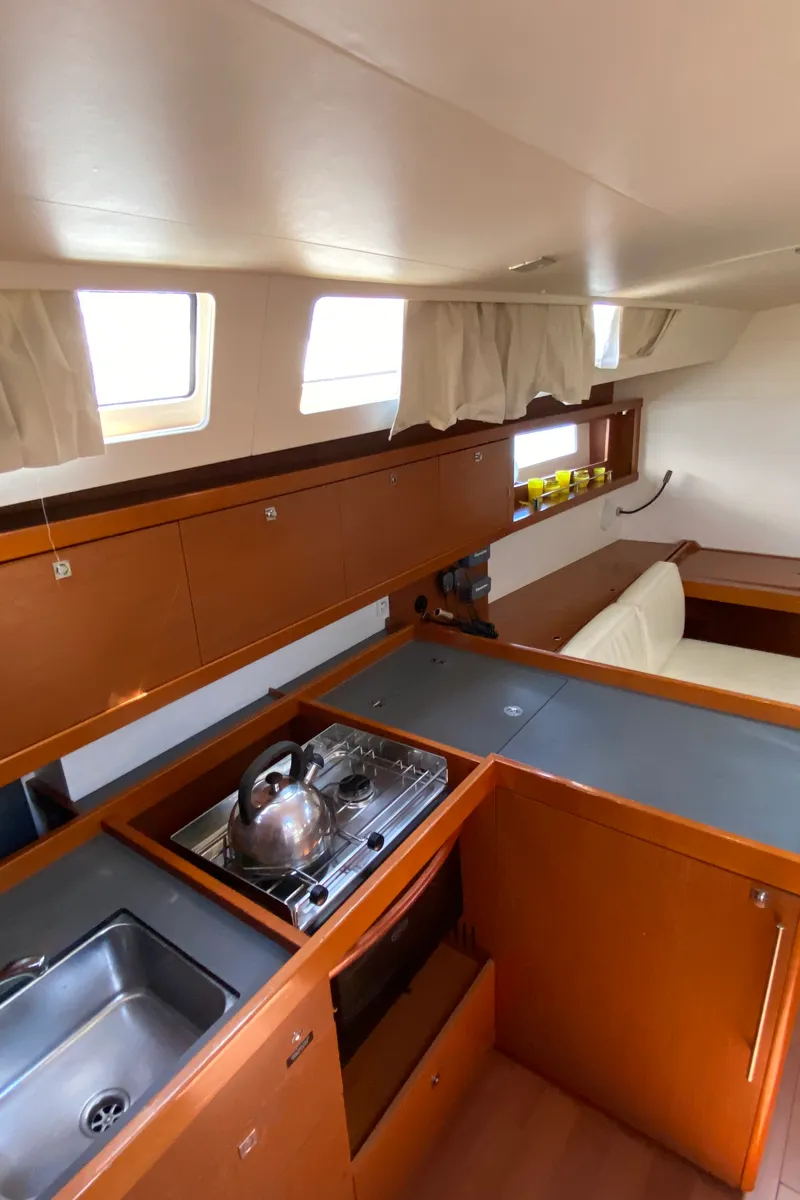 Galley of Callidora, a Beneteau Oceanis 45 sailboat at Municipal Unit of Rhodes, Greece