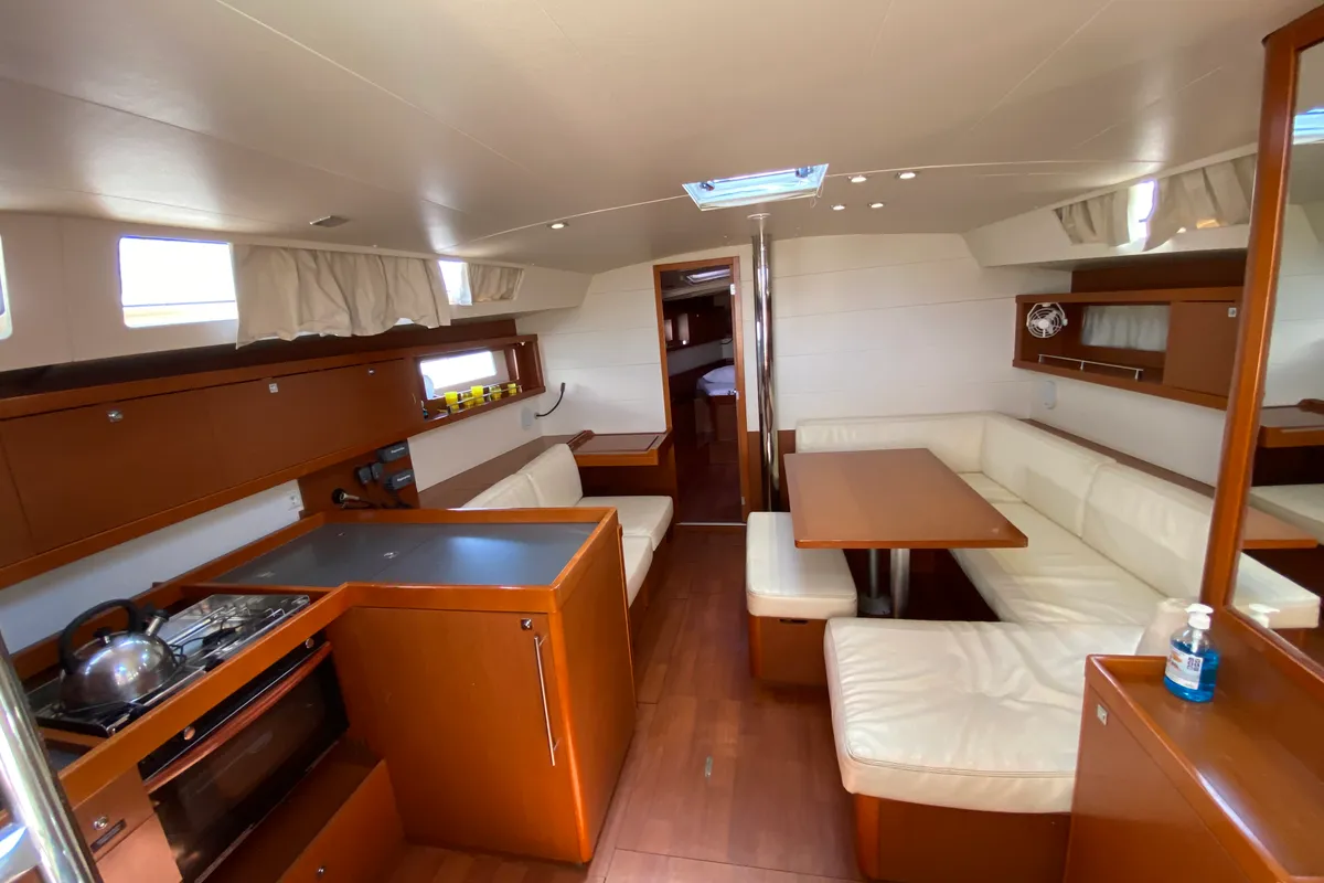 Salon of Callidora, a Beneteau Oceanis 45 sailboat at Municipal Unit of Rhodes, Greece