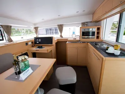 Galley of Bubbles Up, a Lagoon 40 catamaran at Road Town, British Virgin Islands