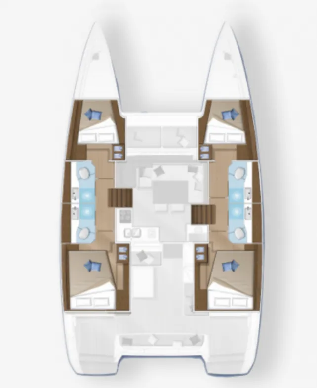 Floor plan of Bubbles Up, a Lagoon 40 catamaran at Road Town, British Virgin Islands