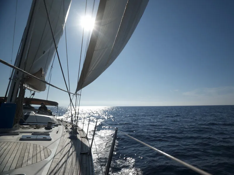 Osyan, a Dufour Dynamique 62 sailboat at Parikia, Greece