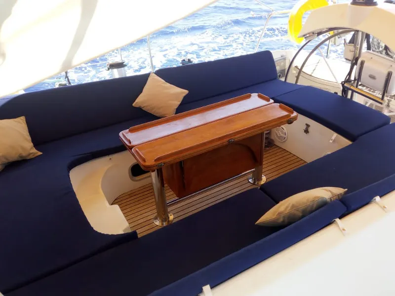 Osyan, a Dufour Dynamique 62 sailboat at Parikia, Greece