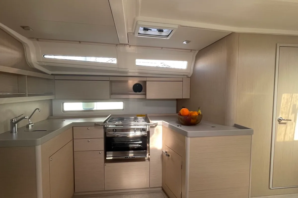 Galley of Vela, a Beneteau Oceanis 40.1 sailboat at Rosignano Solvay, Italy