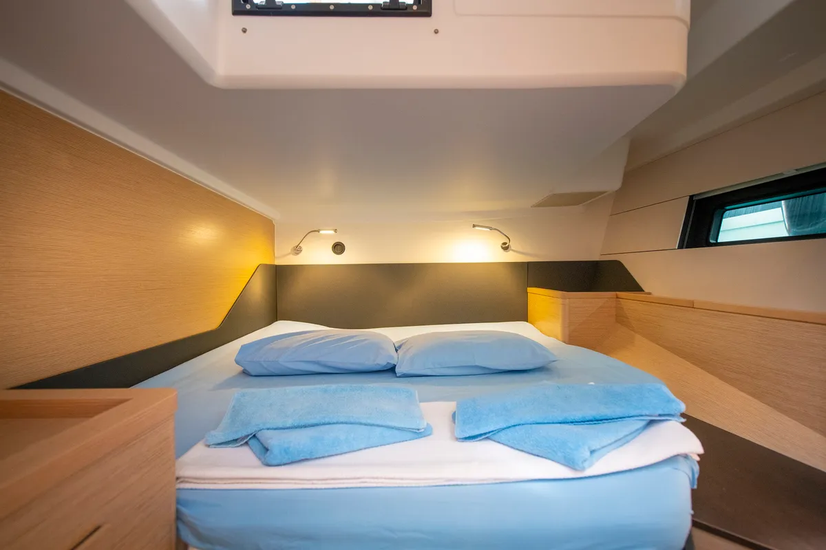 Cabin on Yassica, a Hanse 460 sailboat at Fethiye, Turkey