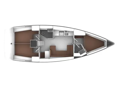 Floor plan of Erifyli, a Bavaria Cruiser 41 sailboat at Kos, Greece