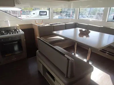Galley of Star Treyk, a Lagoon 51 catamaran at Agios Stefanos, Greece