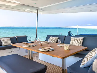 Cabin on Ocean Eye, a Fountaine Pajot Aura 51 catamaran at Trogir, Croatia