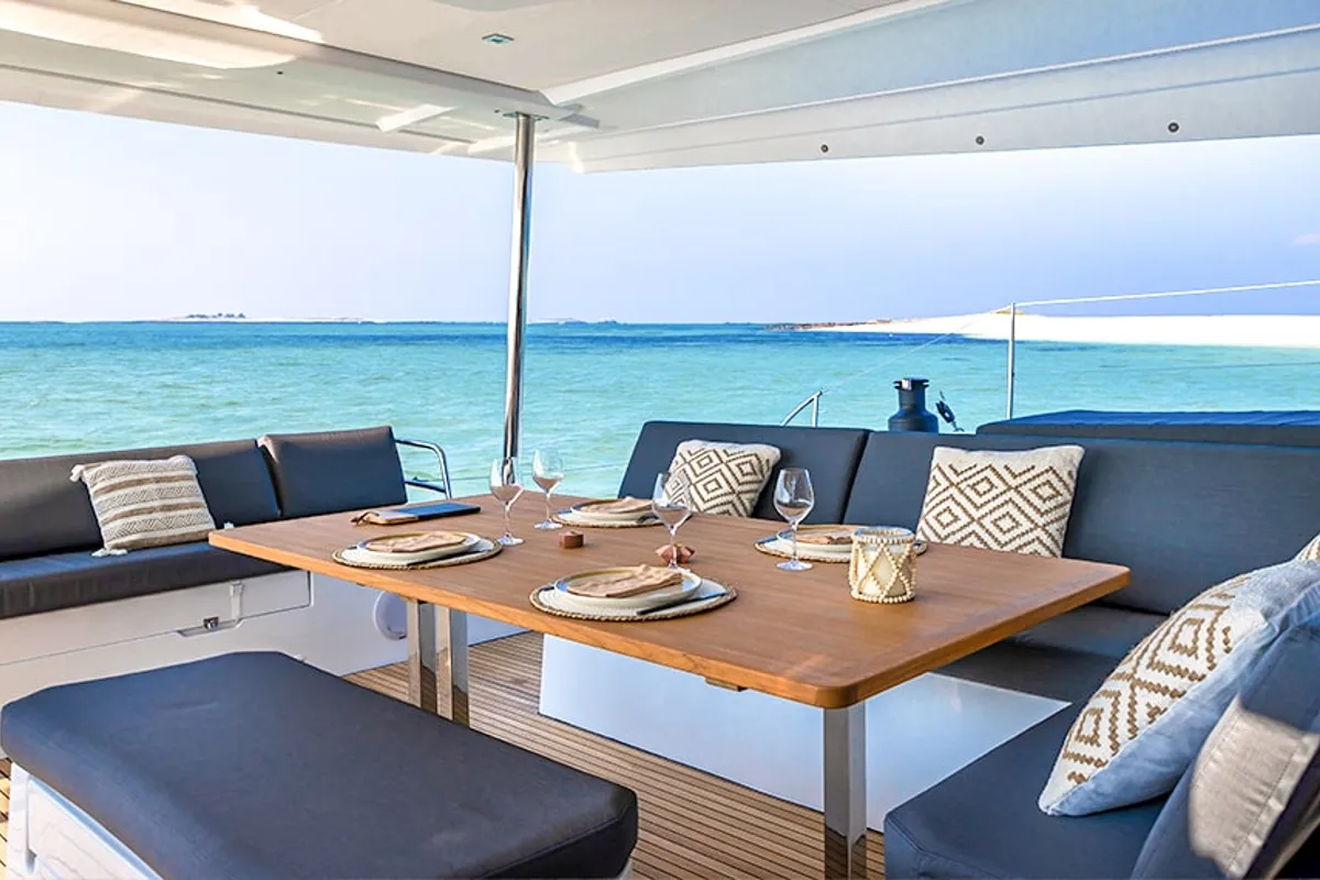 Cabin on Ocean Eye, a Fountaine Pajot Aura 51 catamaran at Trogir, Croatia