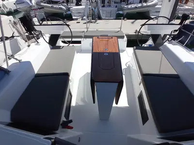 Cockpit of Cello, a Dufour 41 sailboat at Seget Donji, Croatia