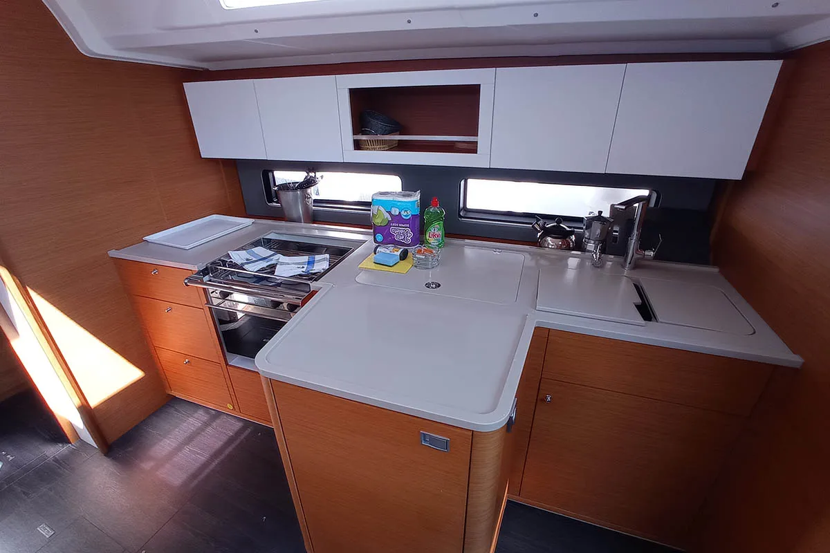 Galley of Cello, a Dufour 41 sailboat at Seget Donji, Croatia