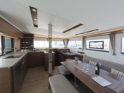 Galley of No Worries, a Lagoon 46 catamaran at Municipal Unit of Rhodes, Greece