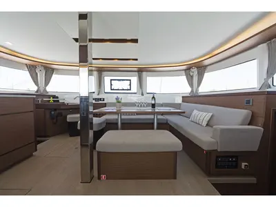 Salon of No Worries, a Lagoon 46 catamaran at Municipal Unit of Rhodes, Greece