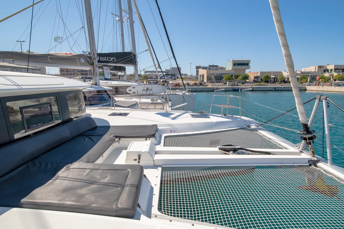 No Worries, a Lagoon 46 catamaran at Municipal Unit of Rhodes, Greece
