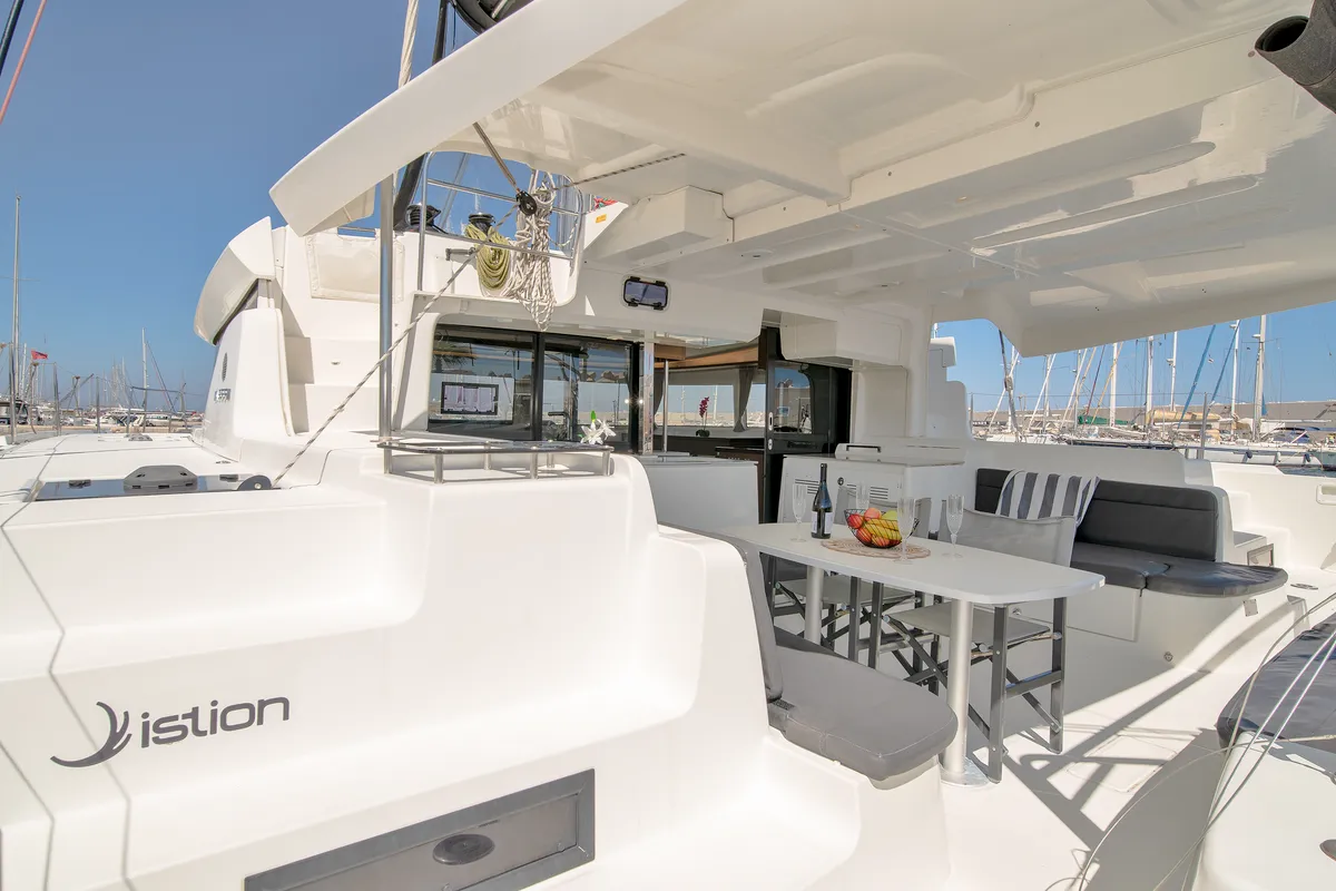 No Worries, a Lagoon 46 catamaran at Municipal Unit of Rhodes, Greece