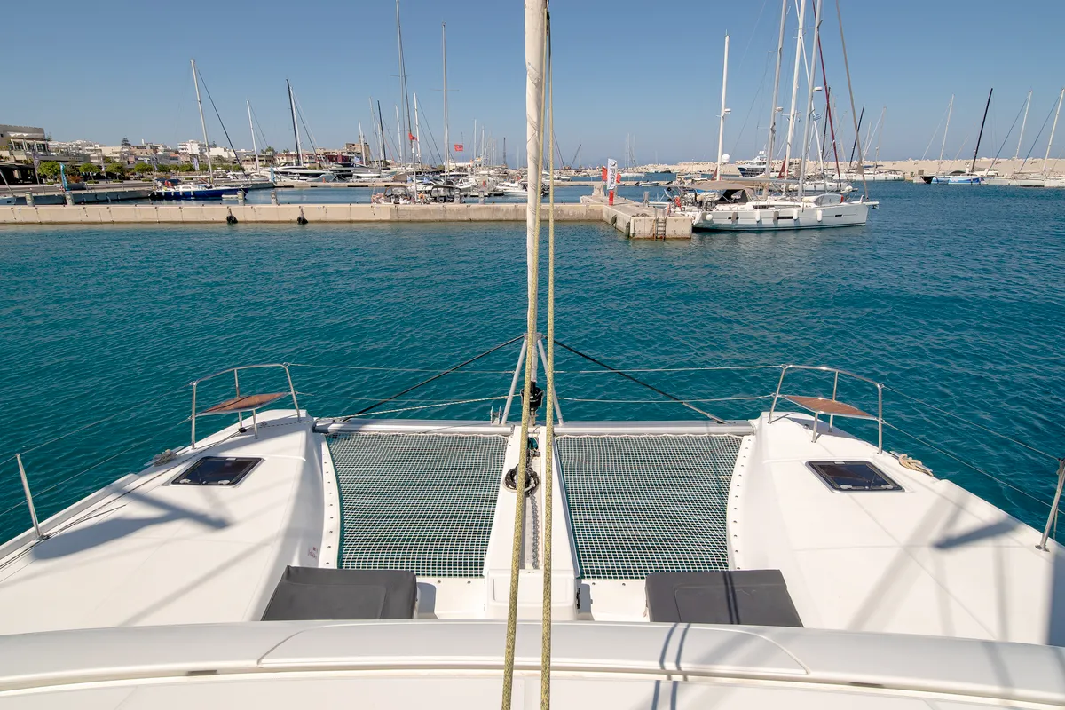 No Worries, a Lagoon 46 catamaran at Municipal Unit of Rhodes, Greece