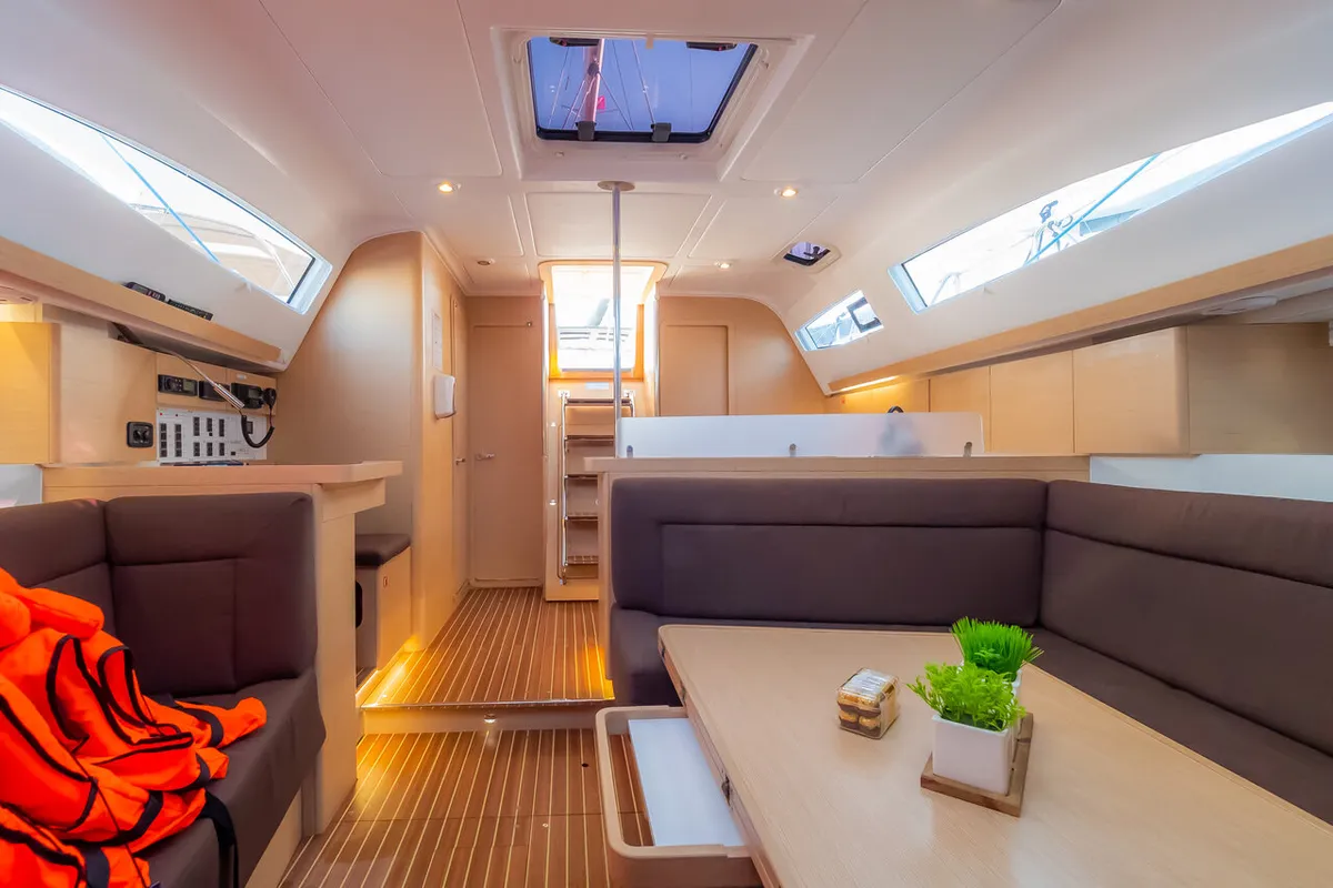 Salon of Adelyna, a Elan Impression 45 sailboat at Grad Biograd na Moru, Croatia