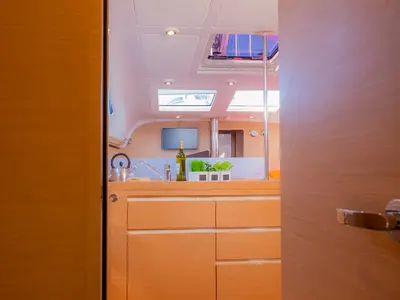 Galley of Adelyna, a Elan Impression 45 sailboat at Grad Biograd na Moru, Croatia