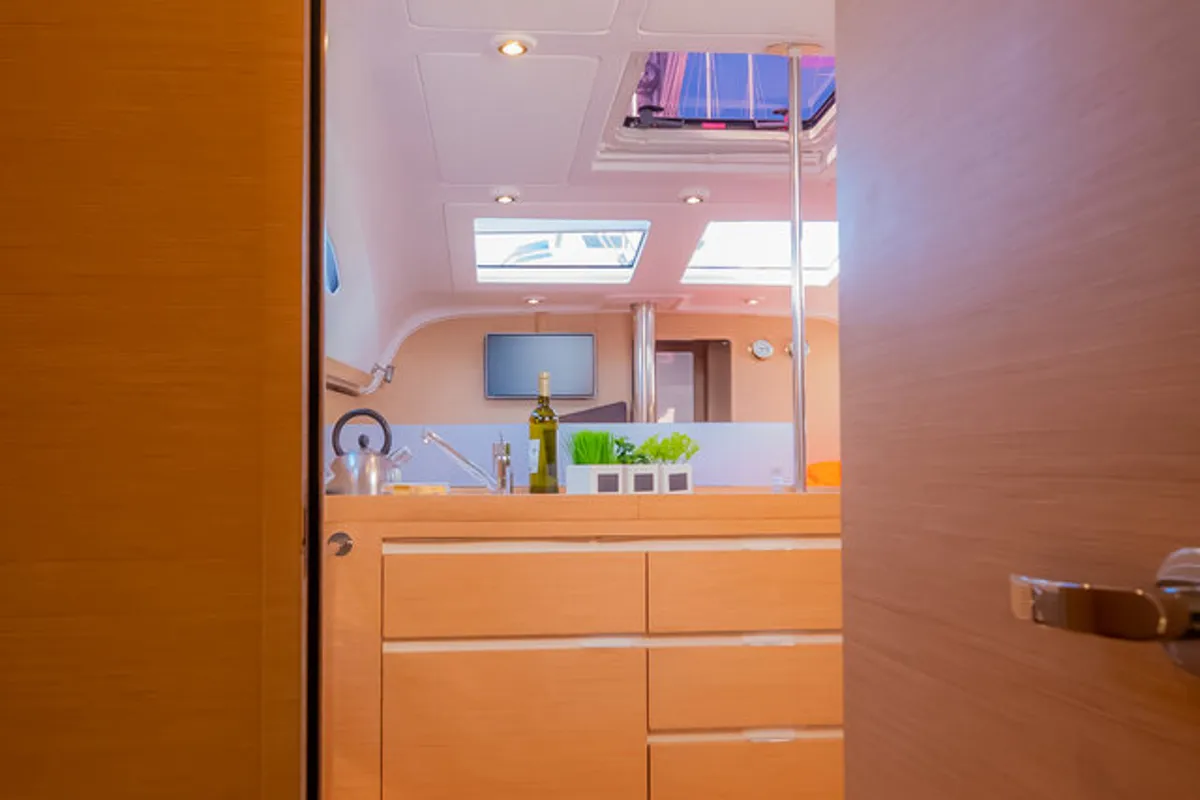 Galley of Adelyna, a Elan Impression 45 sailboat at Grad Biograd na Moru, Croatia