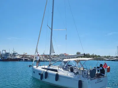 Orionis, a Beneteau Oceanis 34.1 sailboat at Marmaris, Turkey