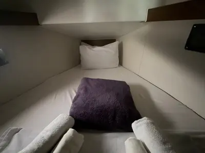 Cabin on Orionis, a Beneteau Oceanis 34.1 sailboat at Marmaris, Turkey