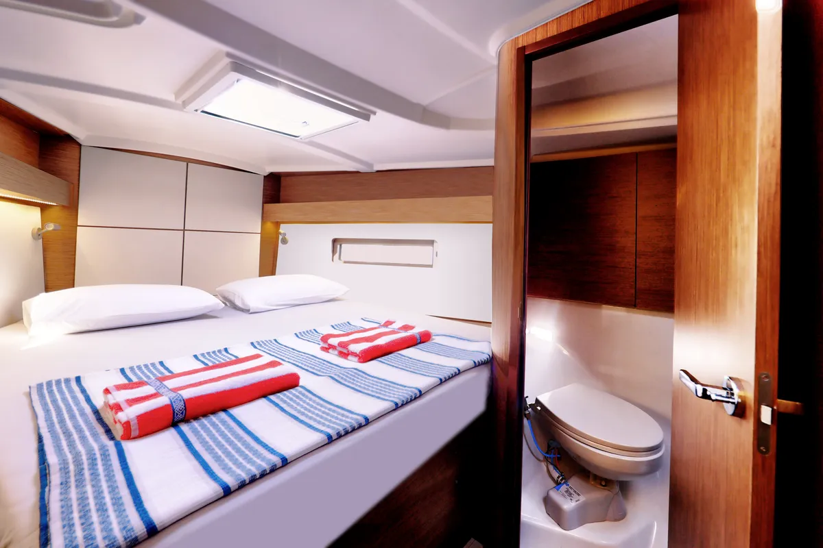 Cabin on Miro 2022, a Beneteau Oceanis 40.1 sailboat at Marmaris, Turkey