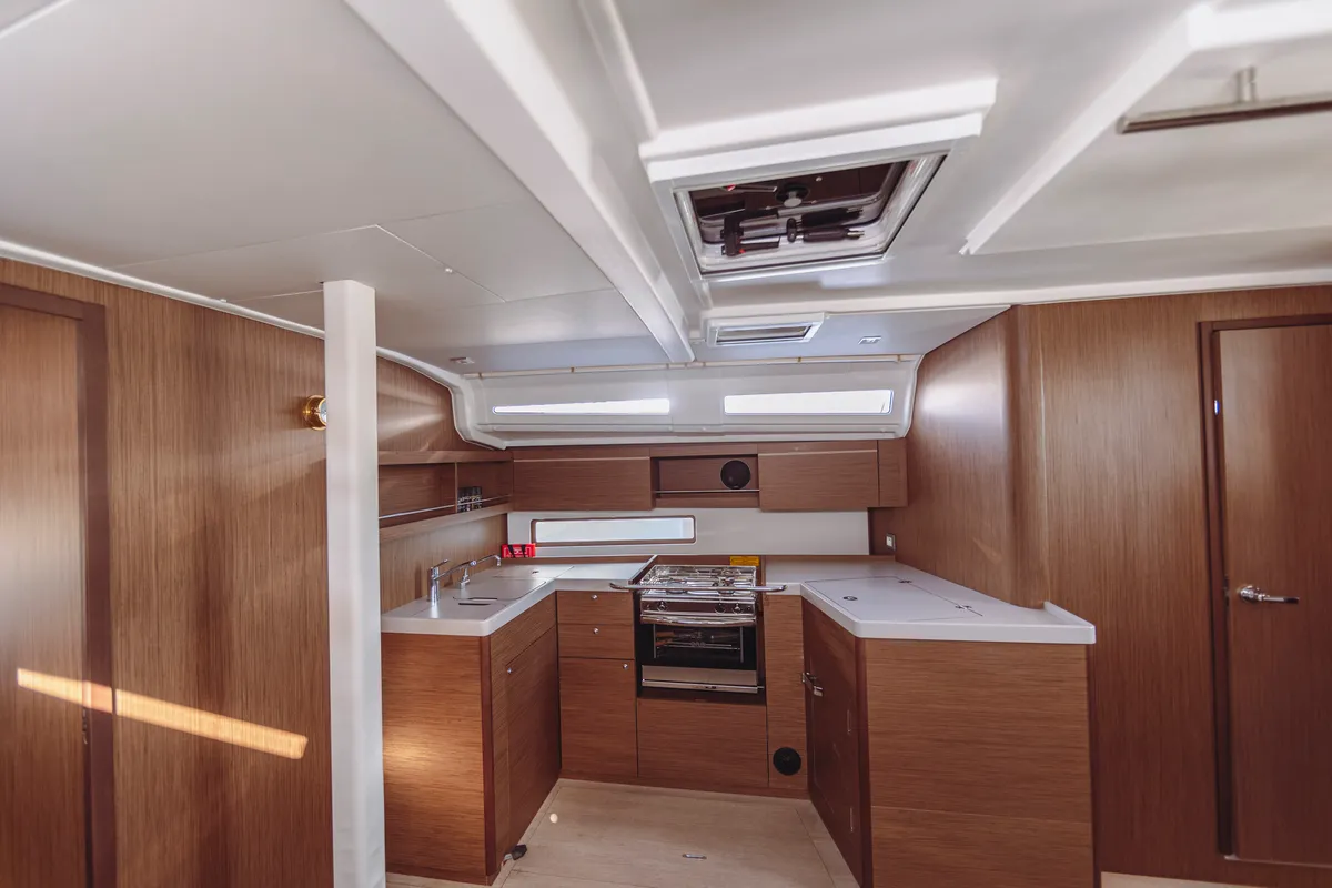 Galley of Miro 2022, a Beneteau Oceanis 40.1 sailboat at Marmaris, Turkey