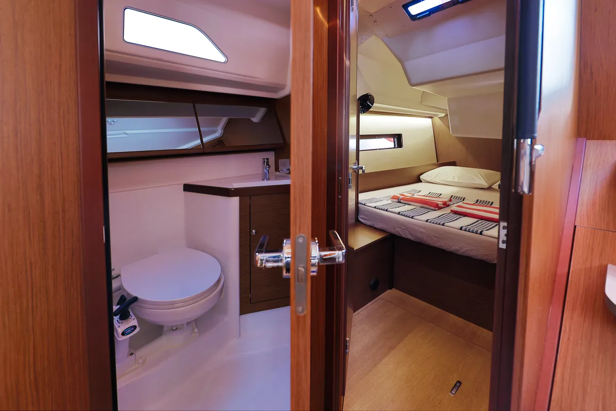 Head on Miro 2022, a Beneteau Oceanis 40.1 sailboat at Marmaris, Turkey