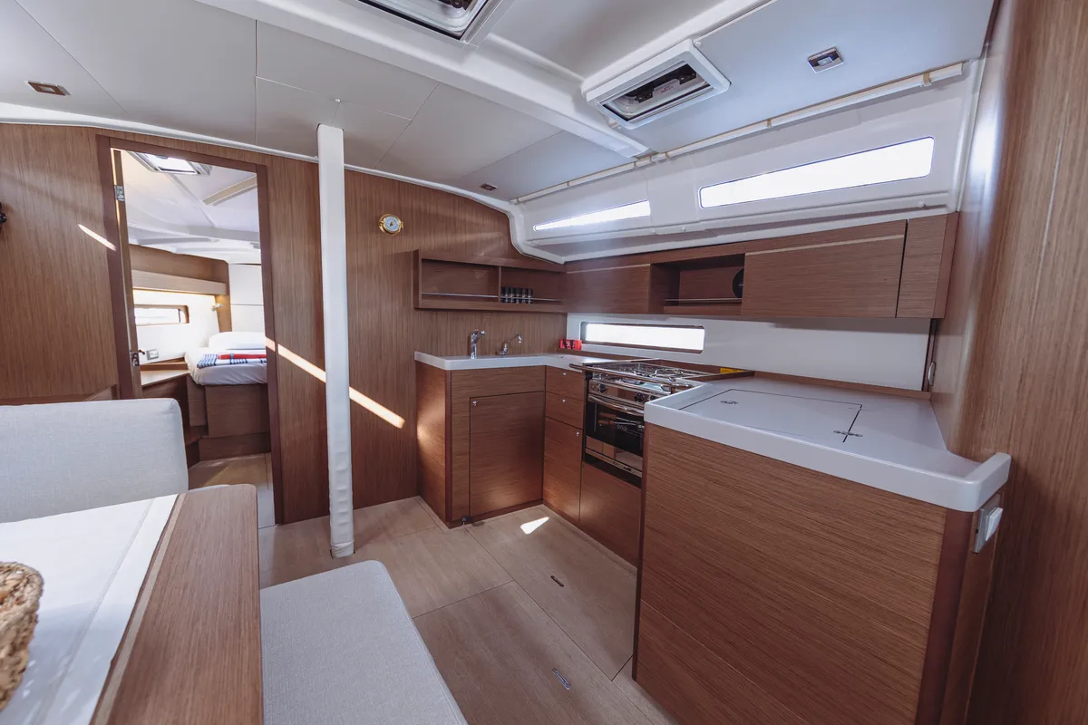 Galley of Miro 2022, a Beneteau Oceanis 40.1 sailboat at Marmaris, Turkey