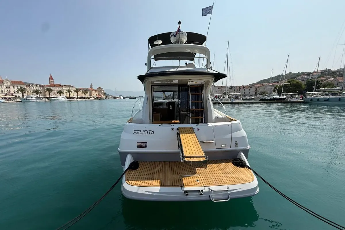 Exterior view of Antares 36, a Beneteau Antares 36 motor yacht at Grad Trogir, Croatia