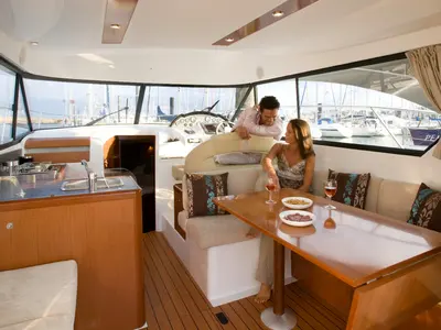 Salon of Antares 36, a Beneteau Antares 36 motor yacht at Grad Trogir, Croatia