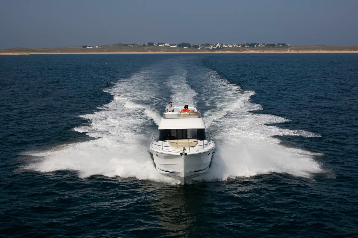 Exterior view of Antares 36, a Beneteau Antares 36 motor yacht at Grad Trogir, Croatia