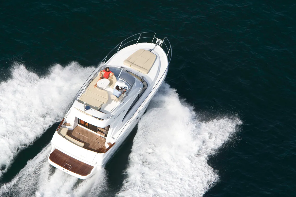 Exterior view of Antares 36, a Beneteau Antares 36 motor yacht at Grad Trogir, Croatia