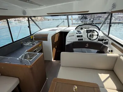 Galley of Beneteau Antares 36, a motor yacht at Trogir, Croatia