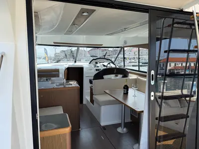Salon of Beneteau Antares 36, a motor yacht at Trogir, Croatia