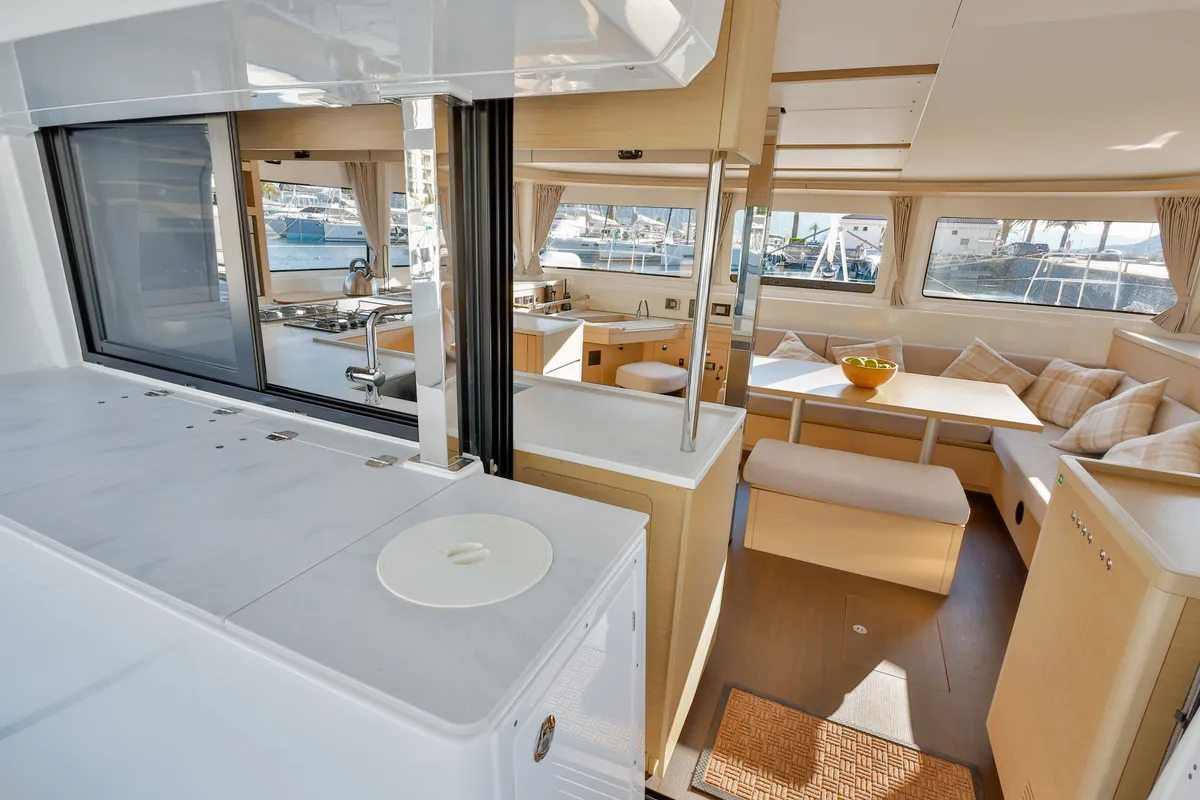 Galley of St. Tatiana, a Lagoon 46 catamaran at Tivat, Montenegro
