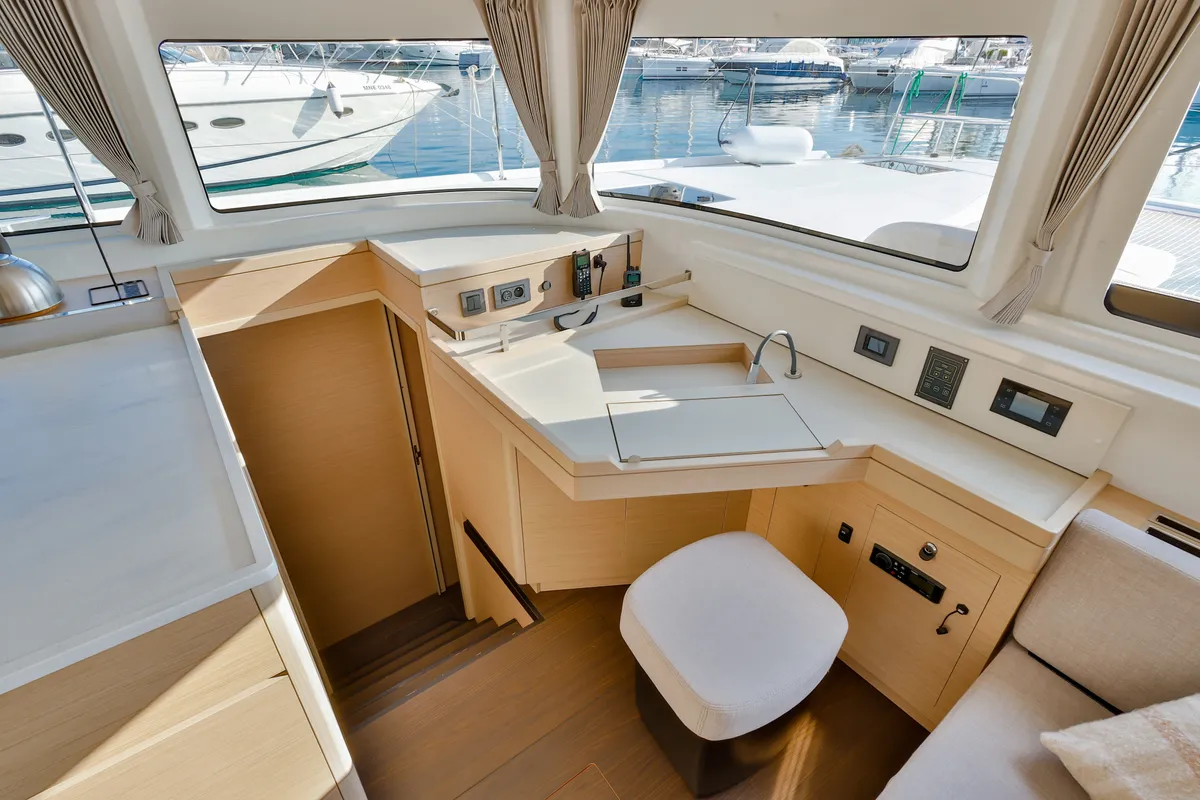 Salon of St. Tatiana, a Lagoon 46 catamaran at Tivat, Montenegro