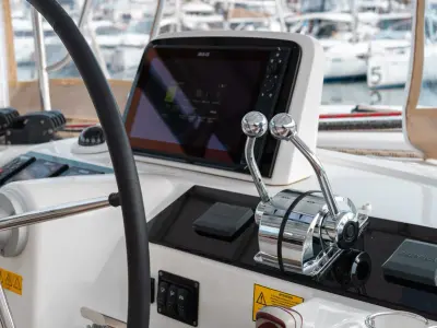 Cockpit of St. Tatiana, a Lagoon 46 catamaran at Tivat, Montenegro